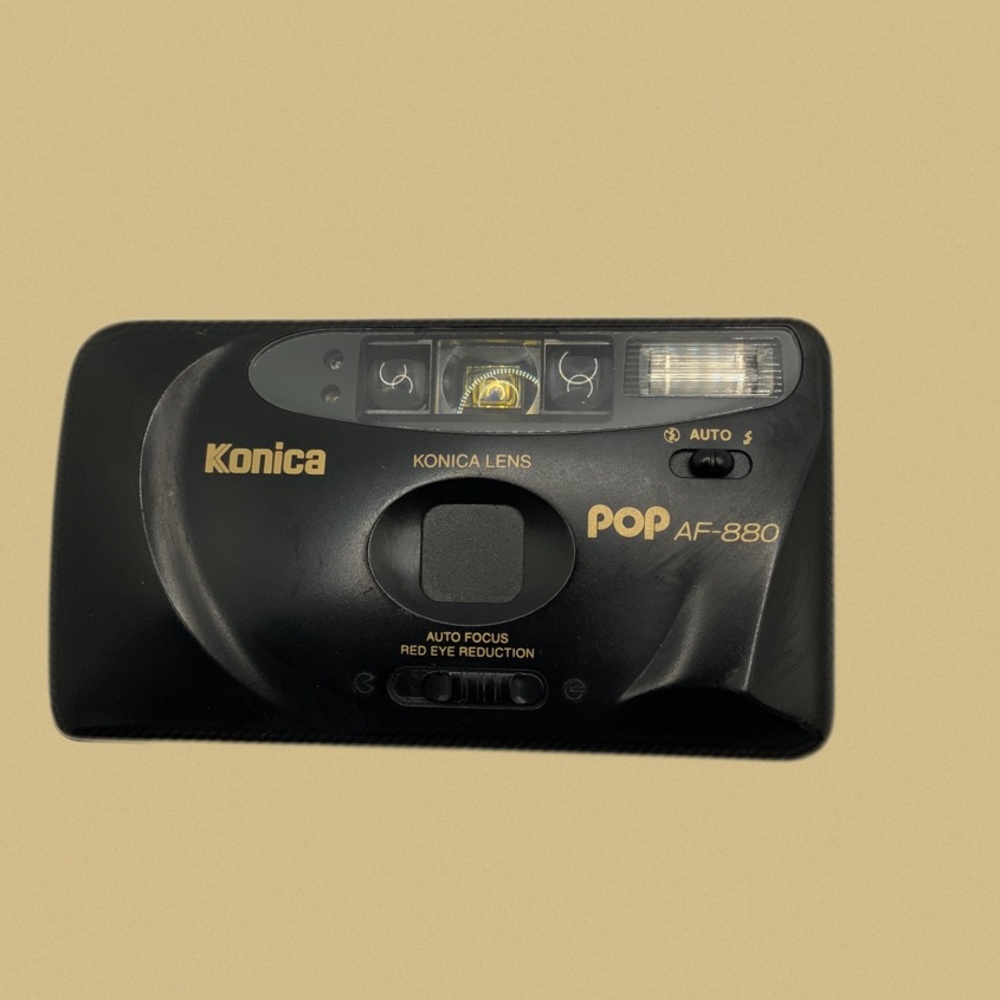 konica pop af-880 auto flash‎ vintage 90s 35mm film camera point and shoot
